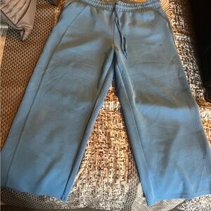 Maurices Blue Scuba Knit Wide-Leg cropped pants